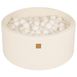 MeowBaby Boucle Round White Ball Pit