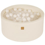 MeowBaby Boucle Round White Ball Pit