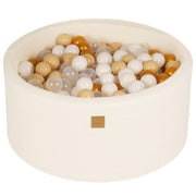 MeowBaby Boucle Round White Ball Pit