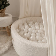 MeowBaby Boucle Round White Ball Pit