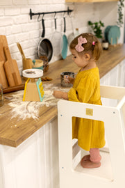 Wooden Children's Kitchen Helper Step Stool - White