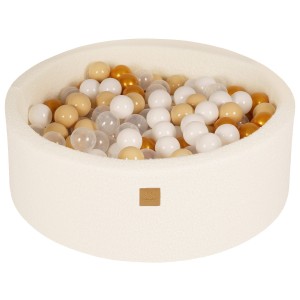 MeowBaby Boucle Round White Ball Pit