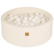 MeowBaby Boucle Round White Ball Pit