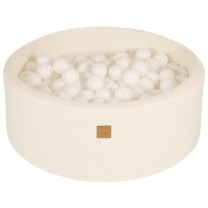 MeowBaby Boucle Round White Ball Pit